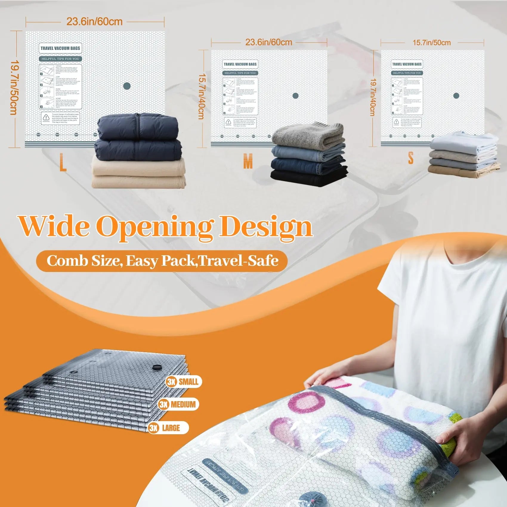 Compression bags for travel and electrical pump
