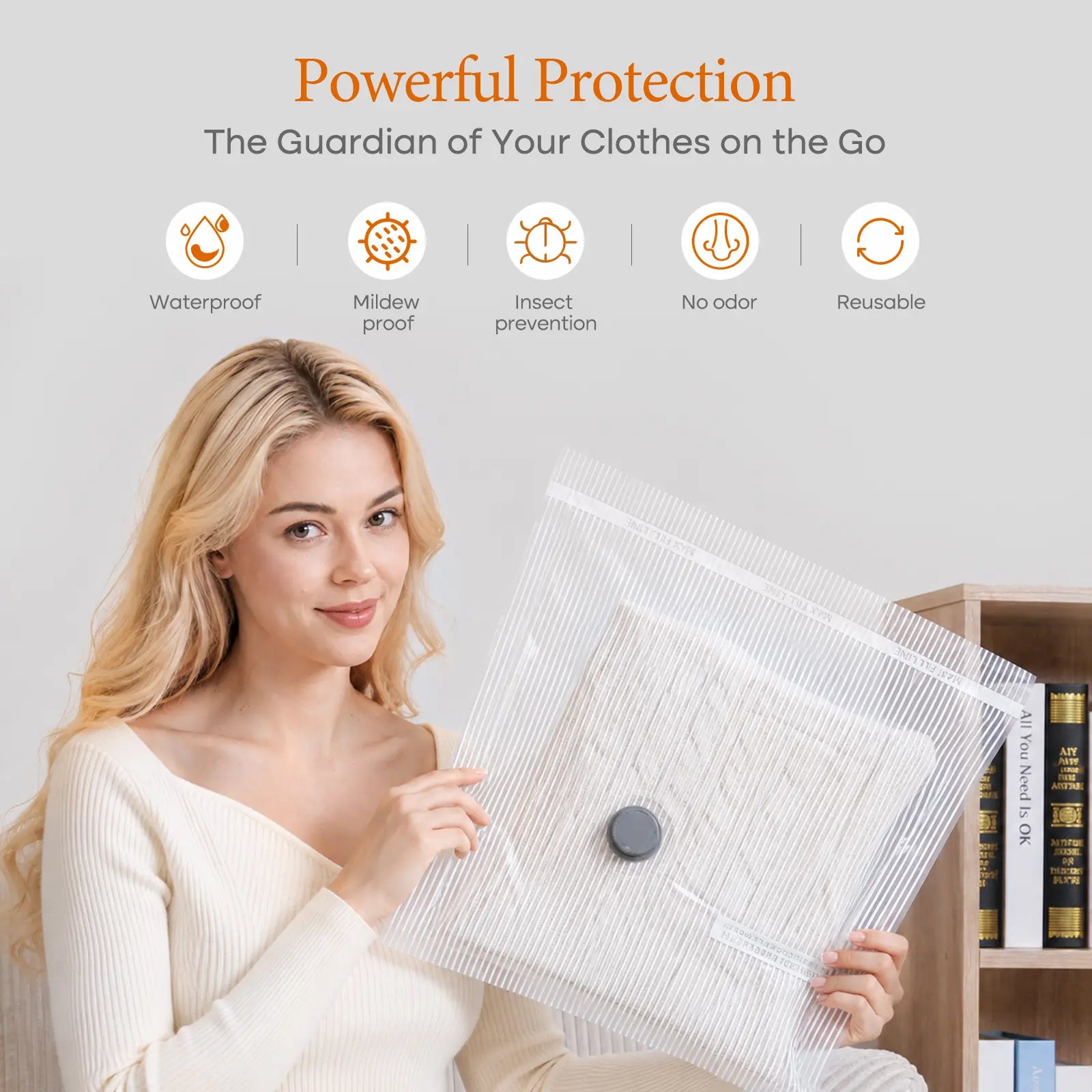 【Summer Vibes】Vacease Cordless Travel Vacuum Bag Set with Rechargeable Air Pump - 15-Pack Space Saving Storage Bags, Airtight Resealing Sealed Organizers for Luggage, Sturdy Lightweight Clothes Storage Solution, Vacuum Bags for Travel